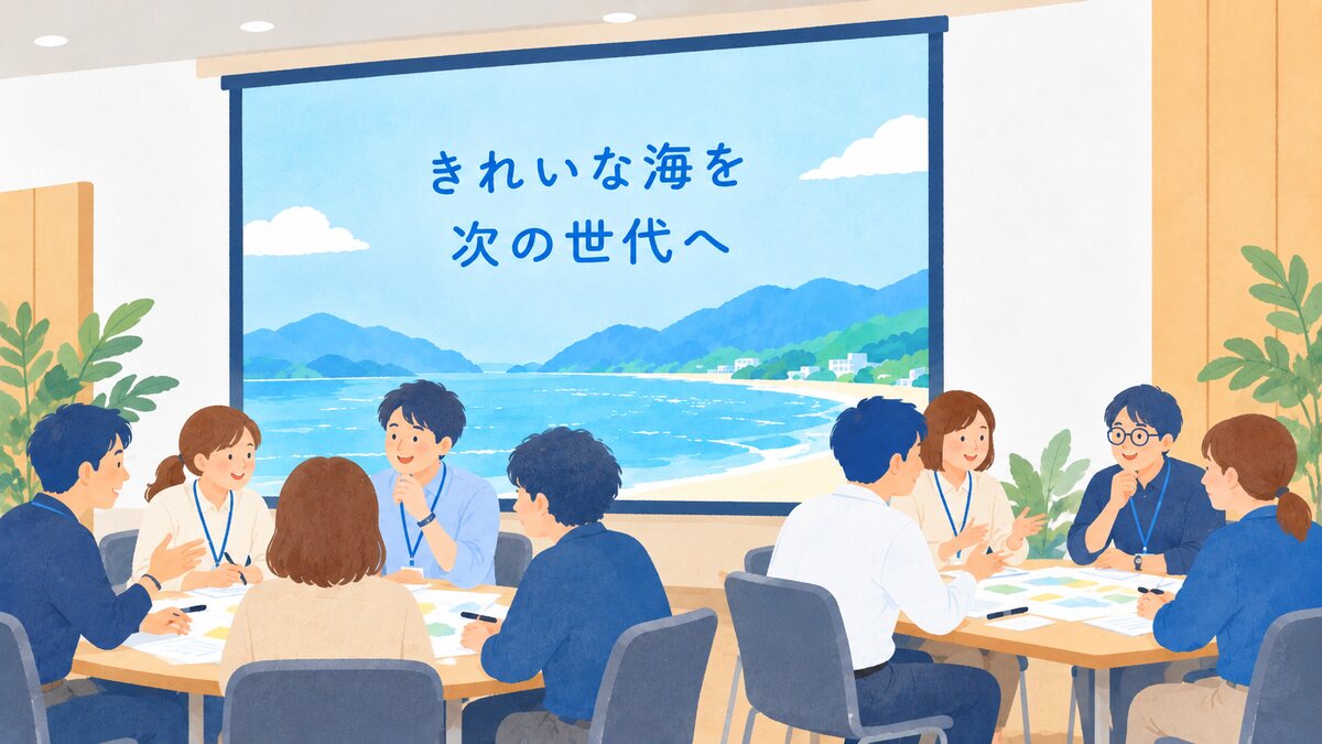 会議で発表する登壇者と参加者
